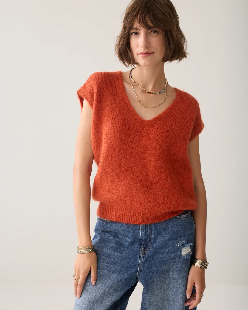 Summum W26 7s8042 Spencer mohair wool blend knit goji berry - Afbeelding 3