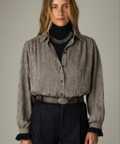 Maison Hotel W26 Claude shirt coffee stripes