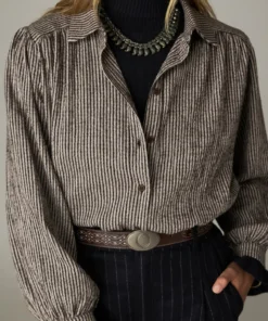 Alternative view of Maison Hotel W26 Claude shirt coffee stripes