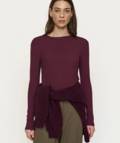 Soft Rebels W26 Fenja O-neck top AW22-300 vinyard wine