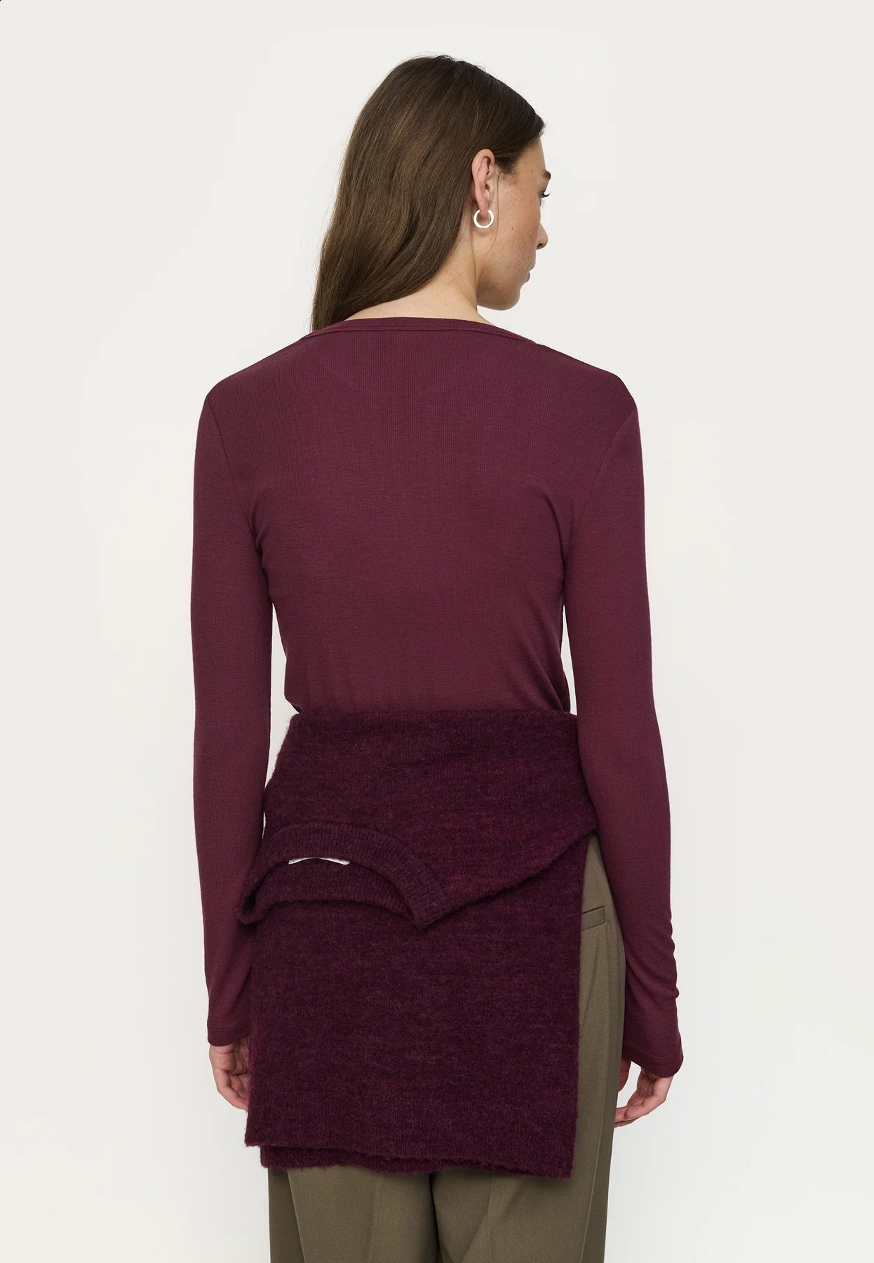 Soft Rebels W26 Fenja O-neck top AW22-300 vinyard wine - Afbeelding 4