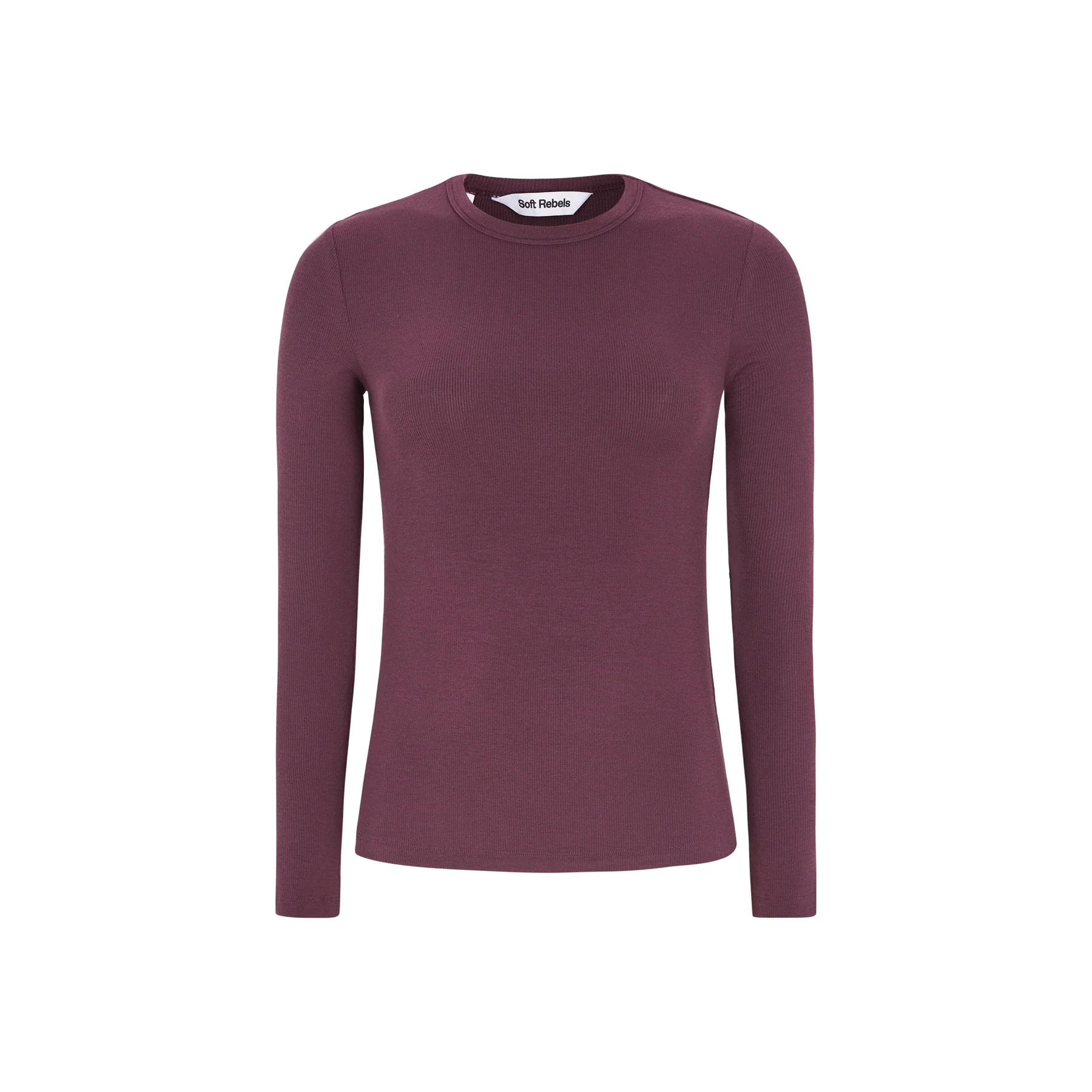 Soft Rebels W26 Fenja O-neck top AW22-300 vinyard wine - Afbeelding 2