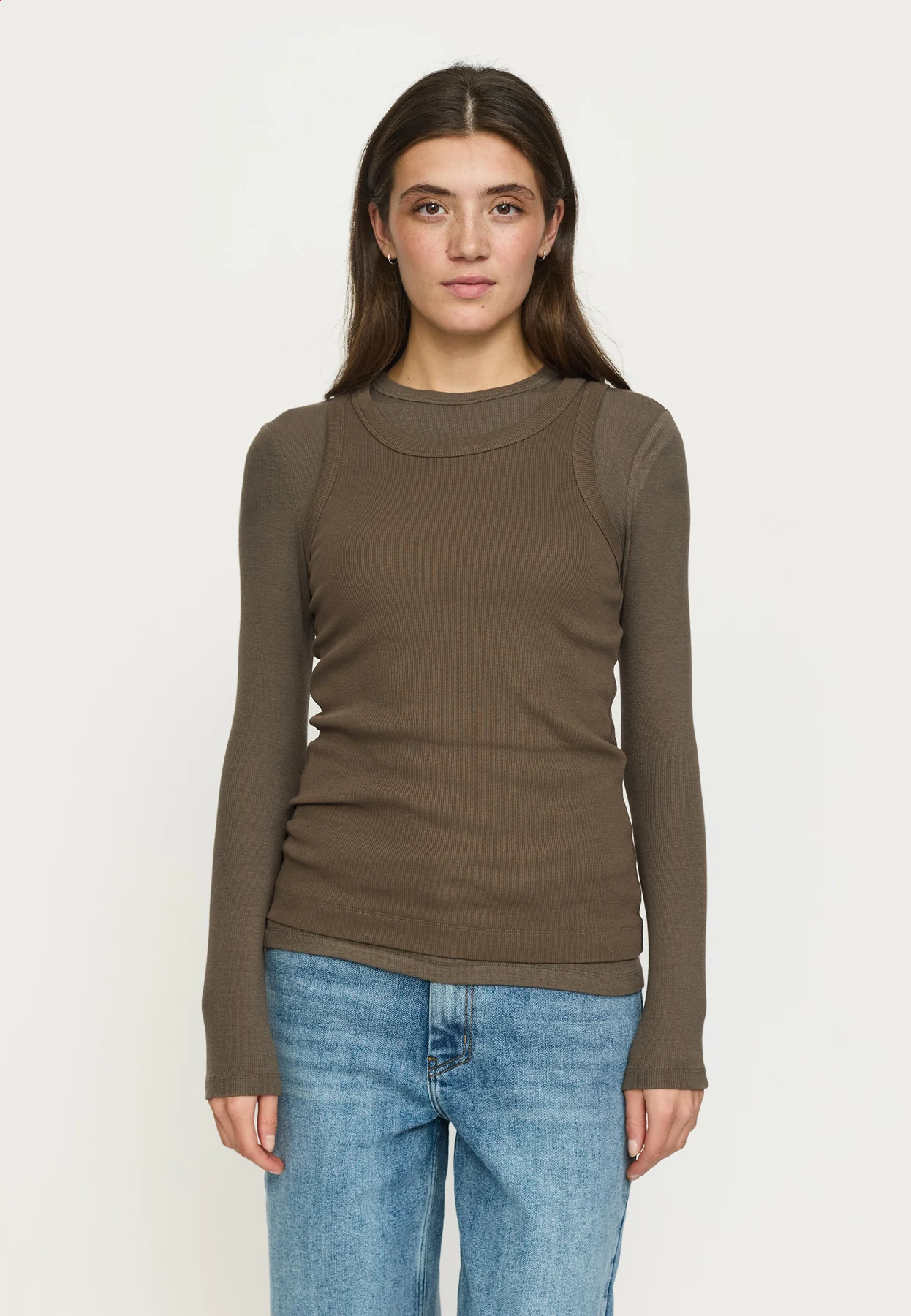 Soft Rebels W26 Fenja O-neck top AW22-300 canteen - Afbeelding 4