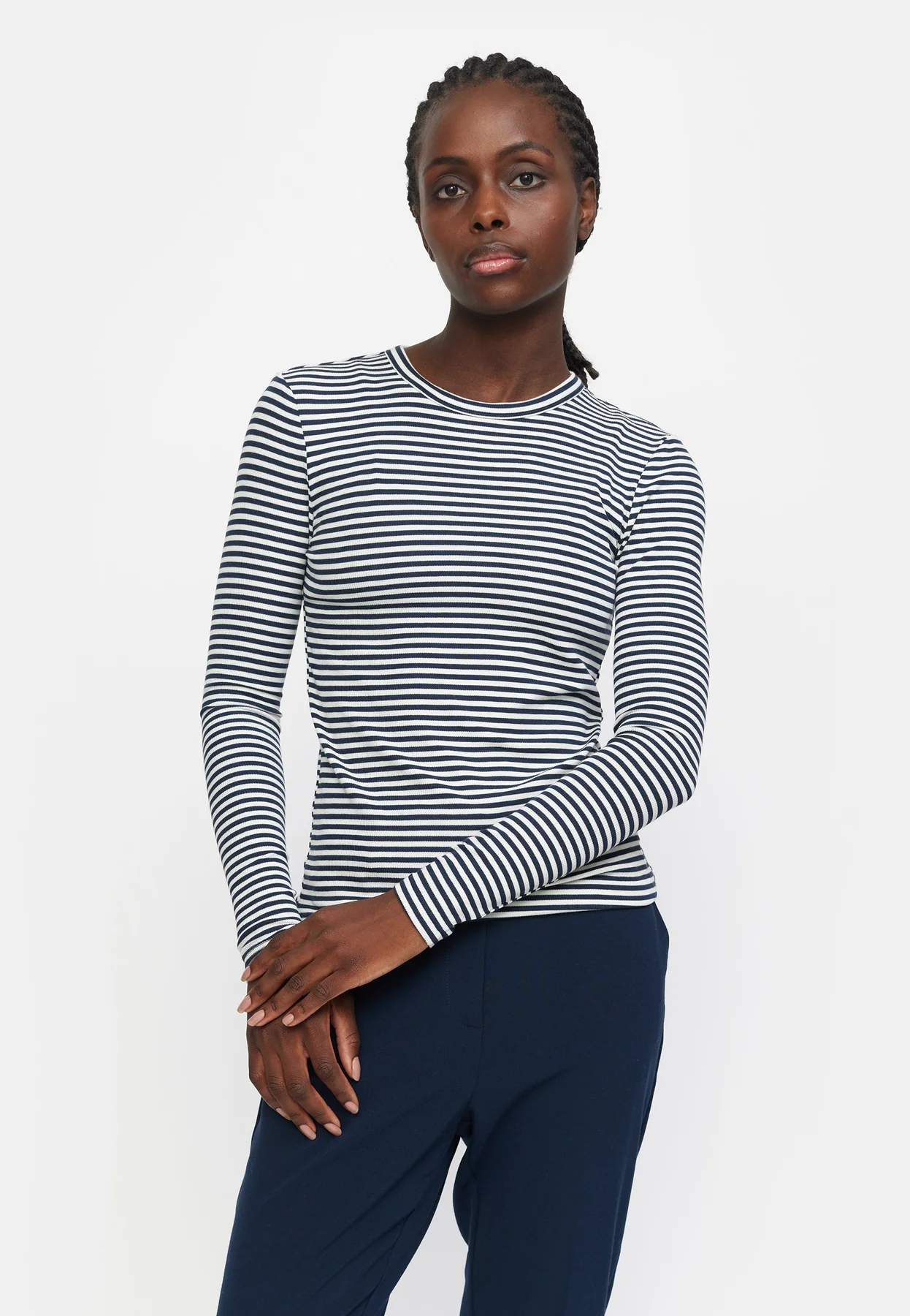 Soft Rebels W26 Fenja stripe o-neck top 124-303 total eclipse