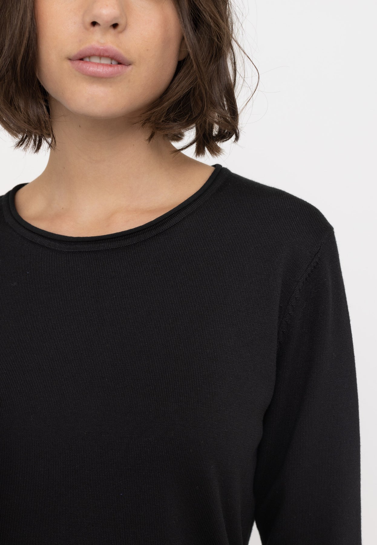 Soft Rebels W26 Marla 0-neck knit roll edge 219-208 black - Afbeelding 6