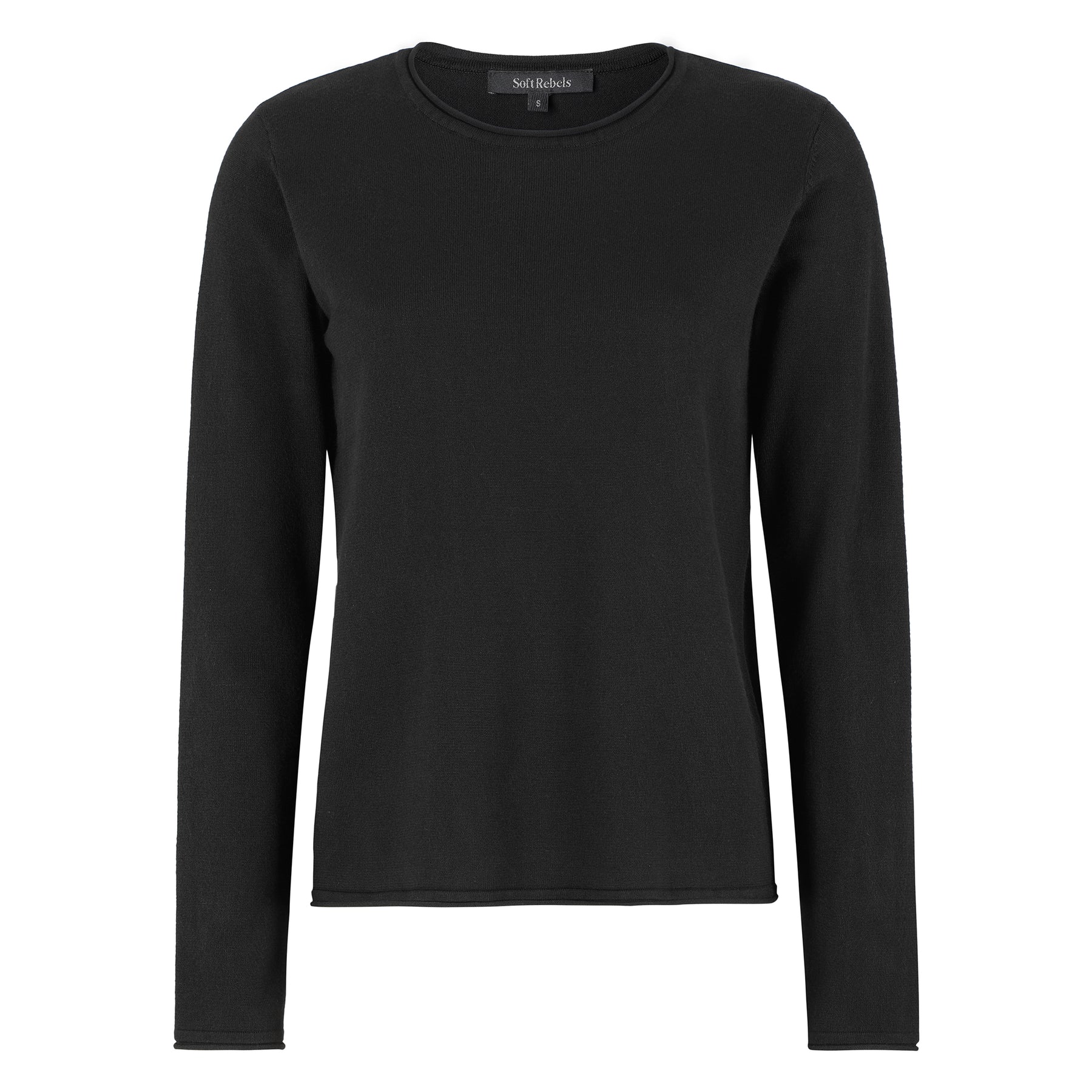 Soft Rebels W26 Marla 0-neck knit roll edge 219-208 black - Afbeelding 2