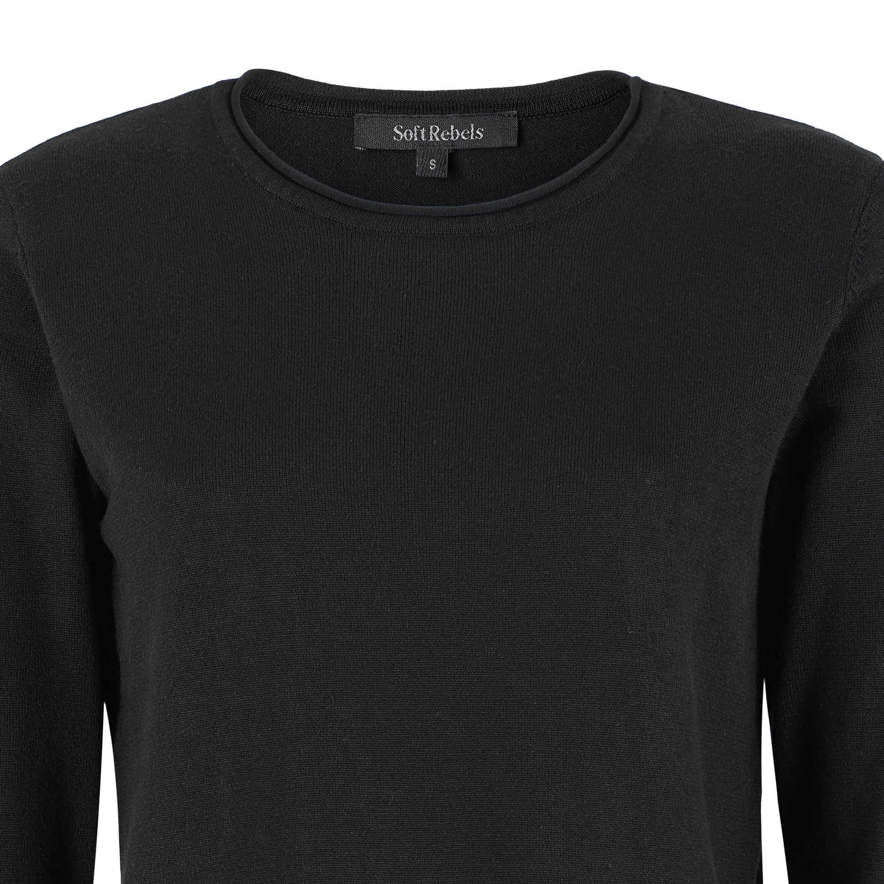 Soft Rebels W26 Marla 0-neck knit roll edge 219-208 black - Afbeelding 5