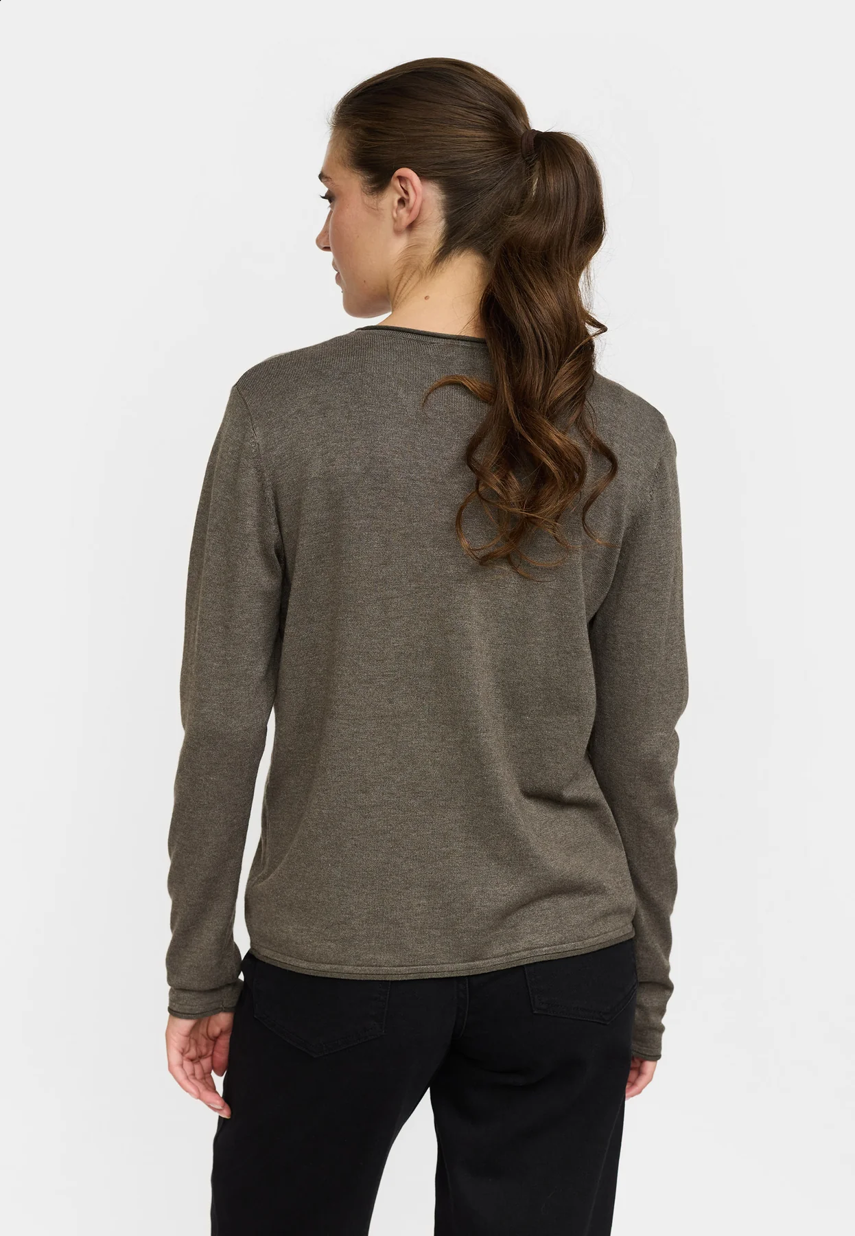 Soft Rebels W26 Marla 0-neck knit roll edge 219-208 canteen melange - Afbeelding 5