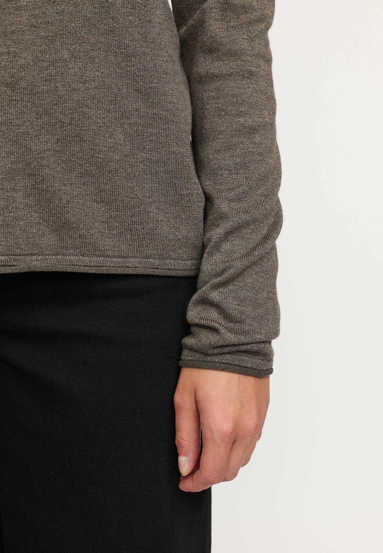 Soft Rebels W26 Marla 0-neck knit roll edge 219-208 canteen melange - Afbeelding 4