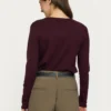 Soft Rebels W26 Marla 0-neck knit roll edge 219-208 Vinyard wine - Afbeelding 3