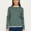 Soft Rebels W26 Marla 0-neck knit roll edge 219-208 green melange