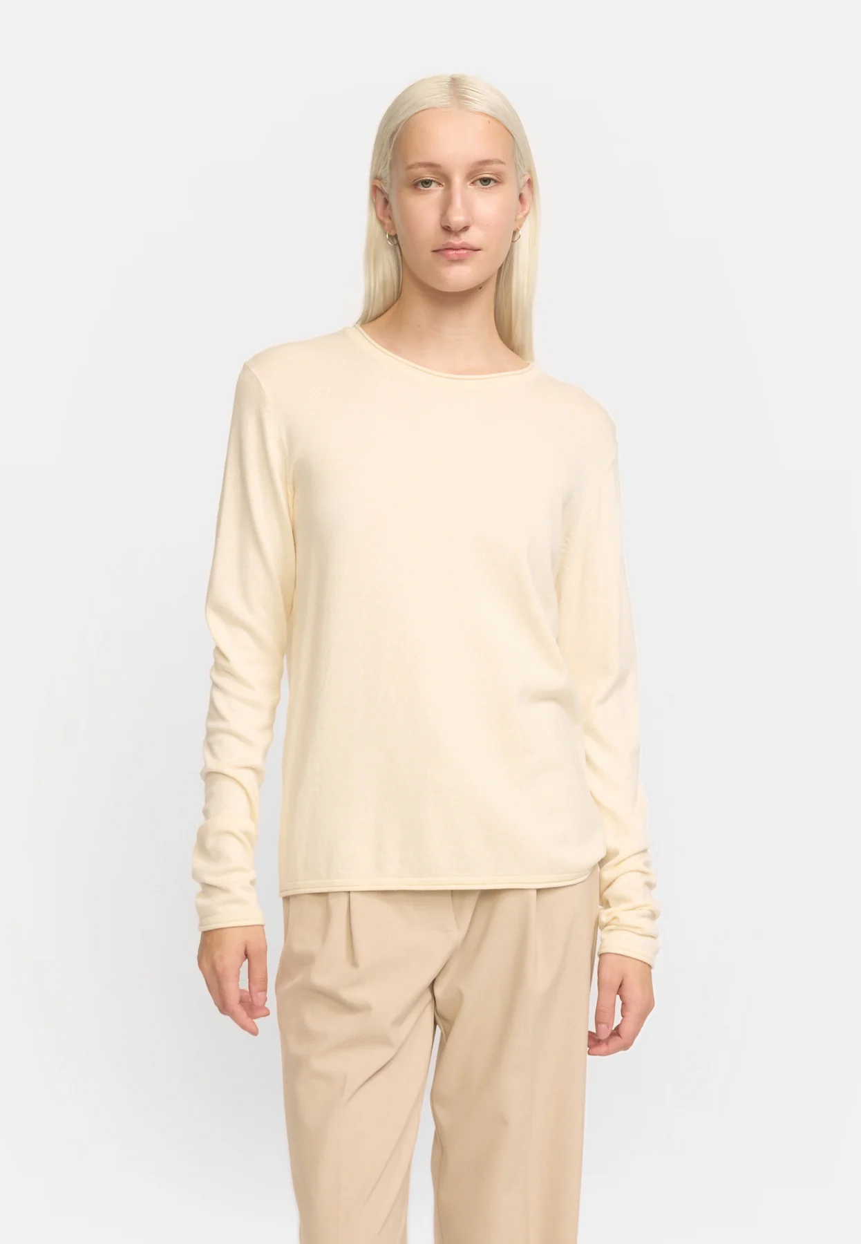 Soft Rebels W26 Marla 0-neck knit roll edge 219-208 arctic wolf