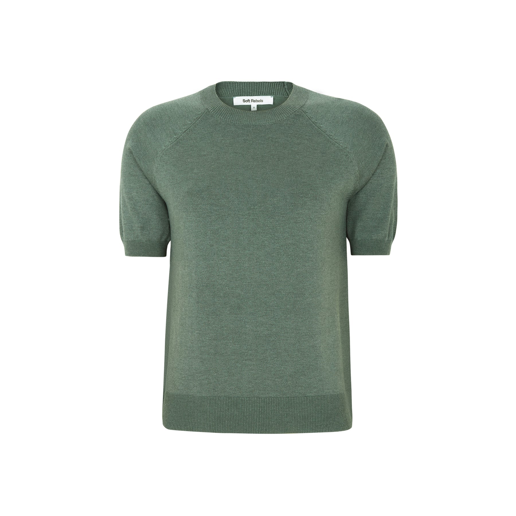 Soft Rebels W26 Marla ss 0-neck 320-200 Balsam green melange - Afbeelding 2