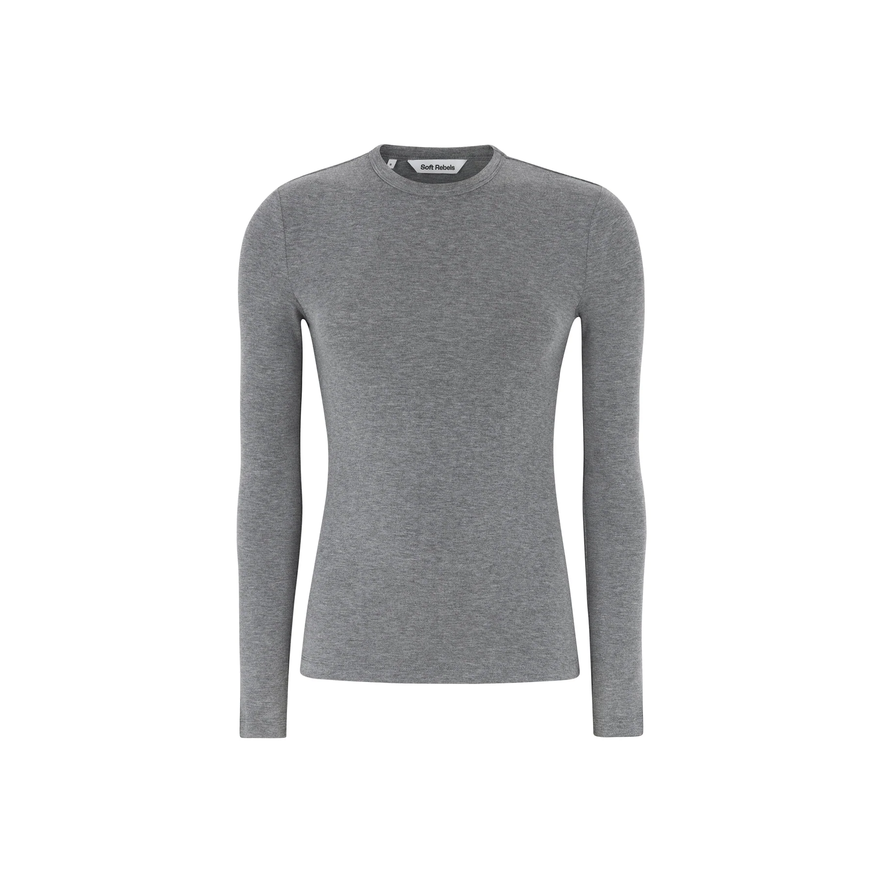 Soft Rebels W26 Roman O-neck 424-300 medium grey melange - Afbeelding 2