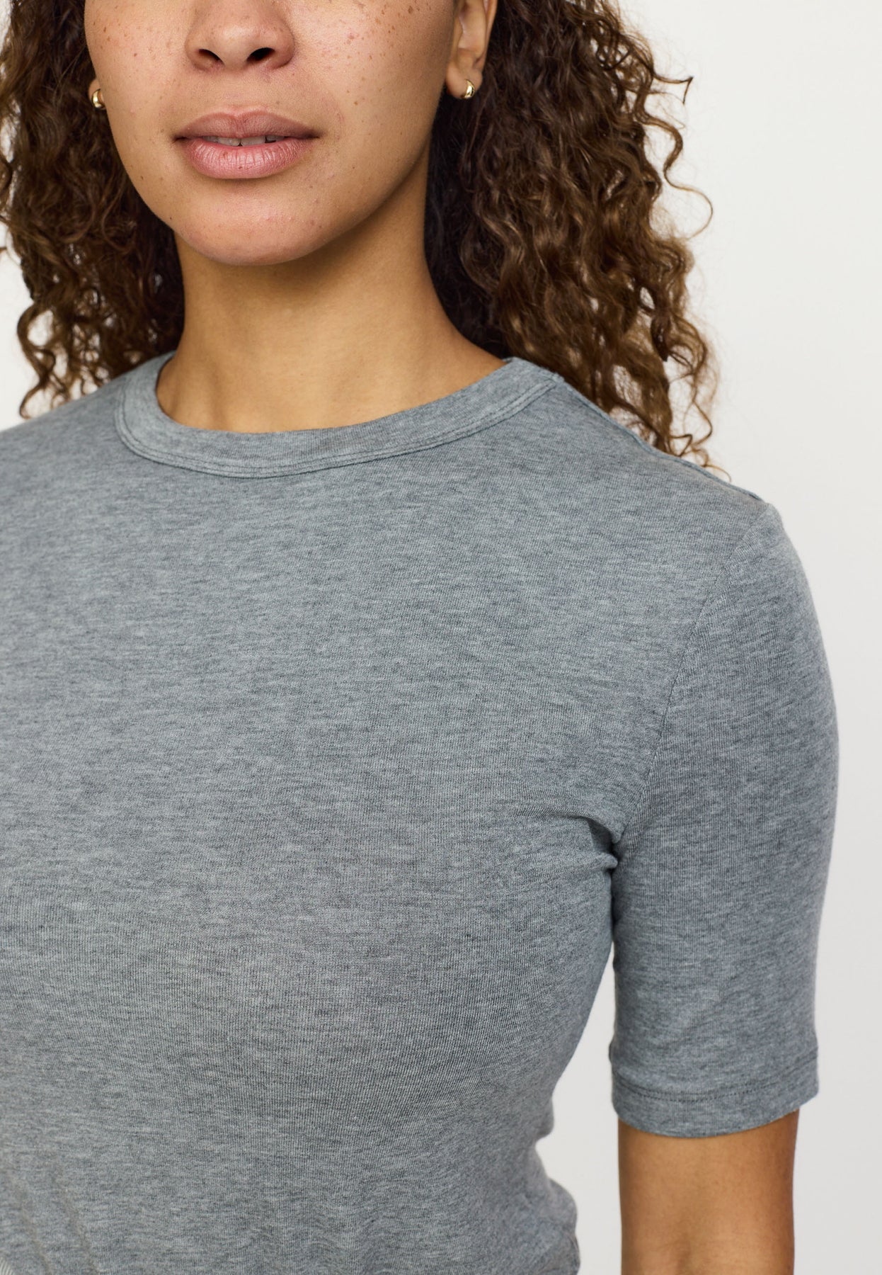 Soft Rebels W26 Roman ss top 126-302 medium grey melange - Afbeelding 5