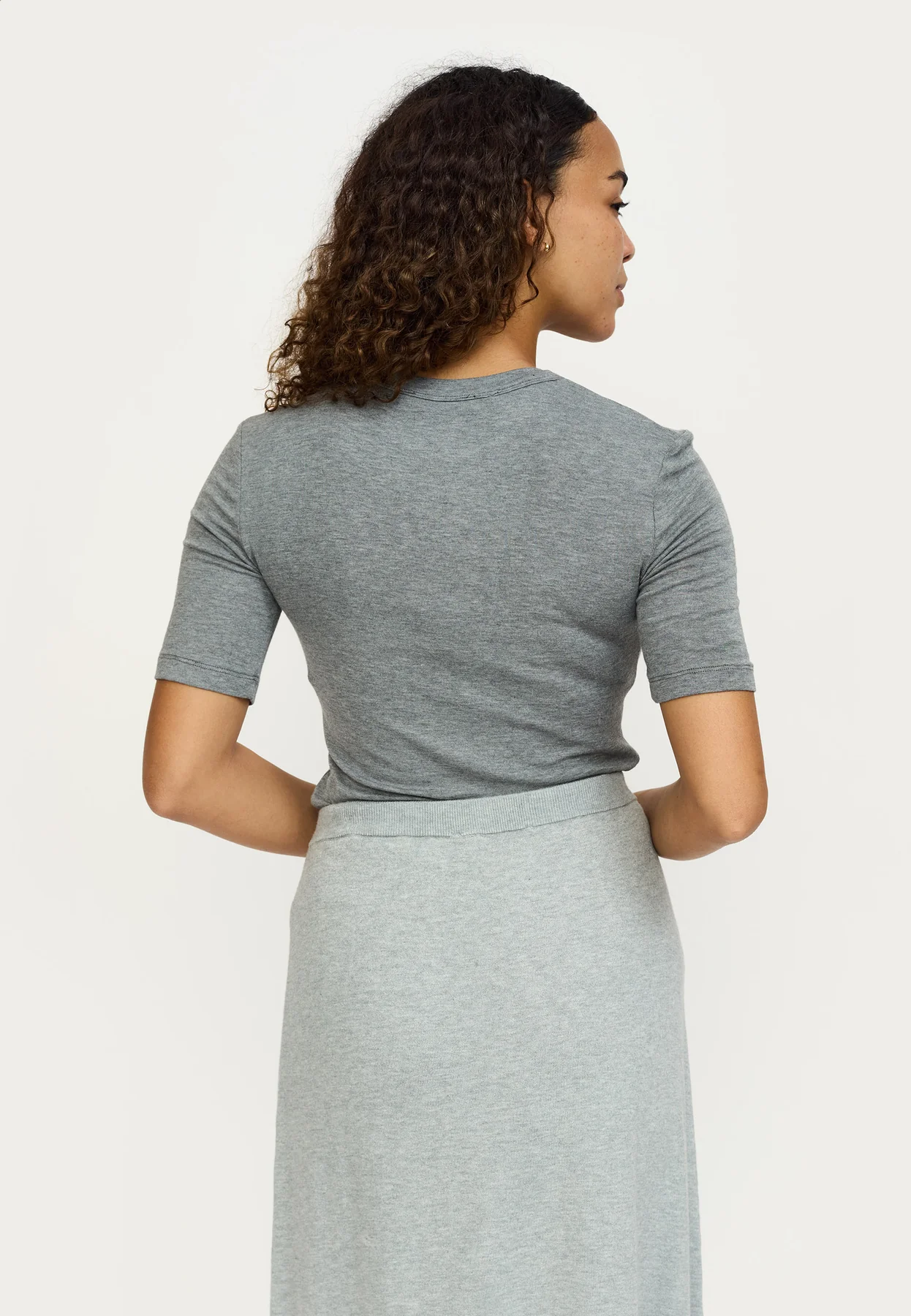Soft Rebels W26 Roman ss top 126-302 medium grey melange - Afbeelding 4