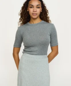 Soft Rebels W26 Roman ss top 126-302 medium grey melange