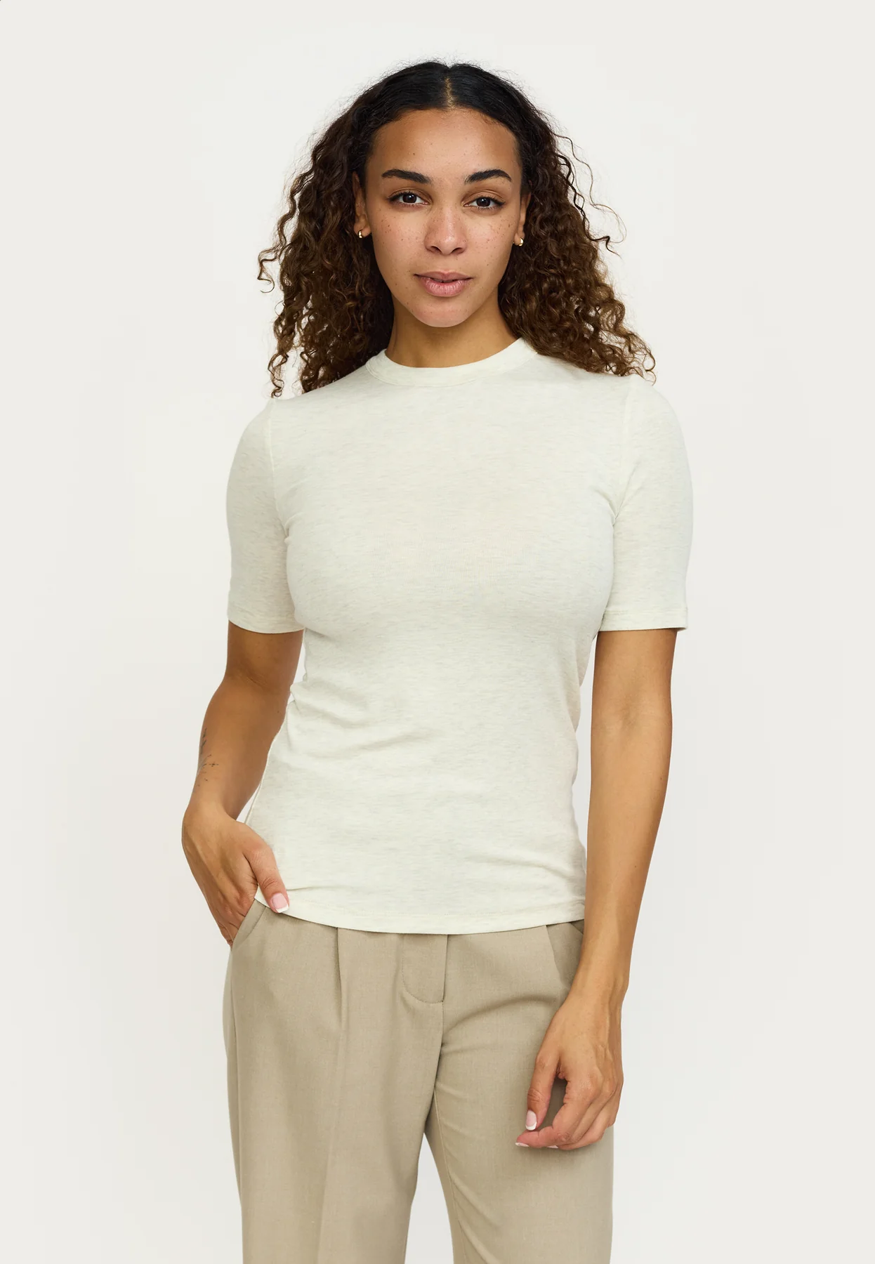 Soft Rebels W26 Roman ss top 126-302 arctic wolf melange