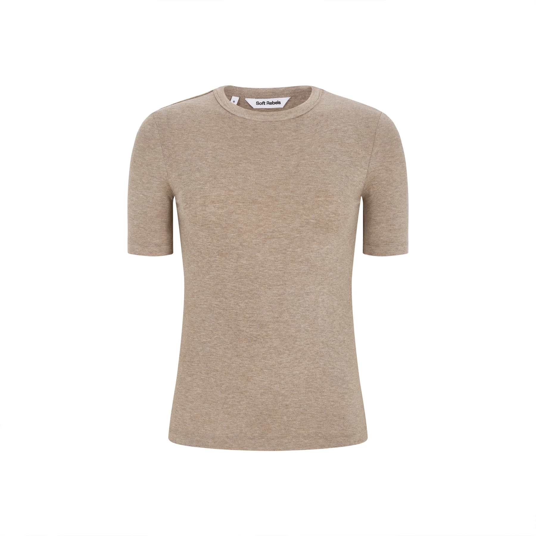 Soft Rebels W26 Roman ss top 126-302 silver mink melange - Afbeelding 2