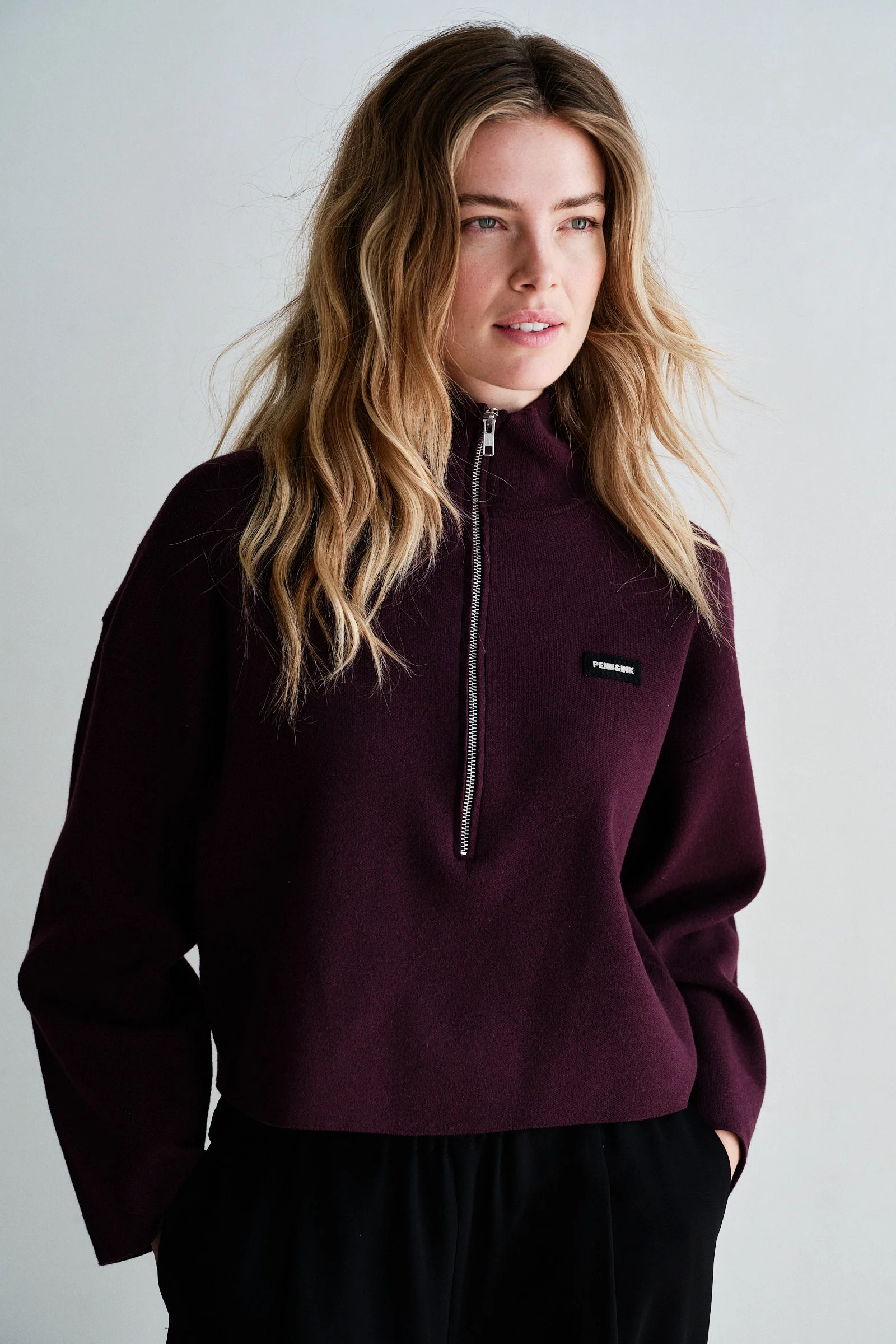 Penn&Ink W26 Main W26B420 jumper aubergine