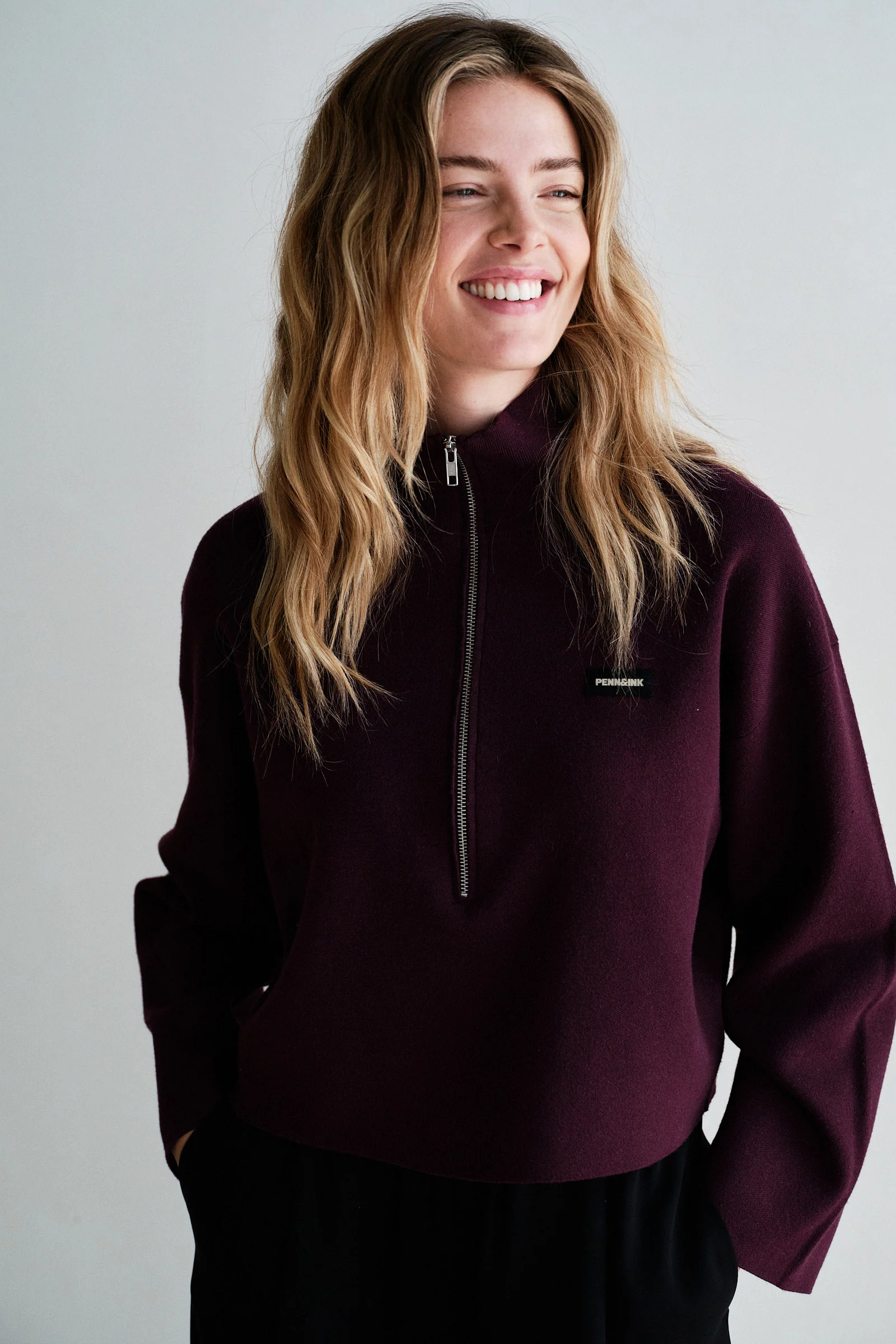 Penn&Ink W26 Main W26B420 jumper aubergine - Afbeelding 5