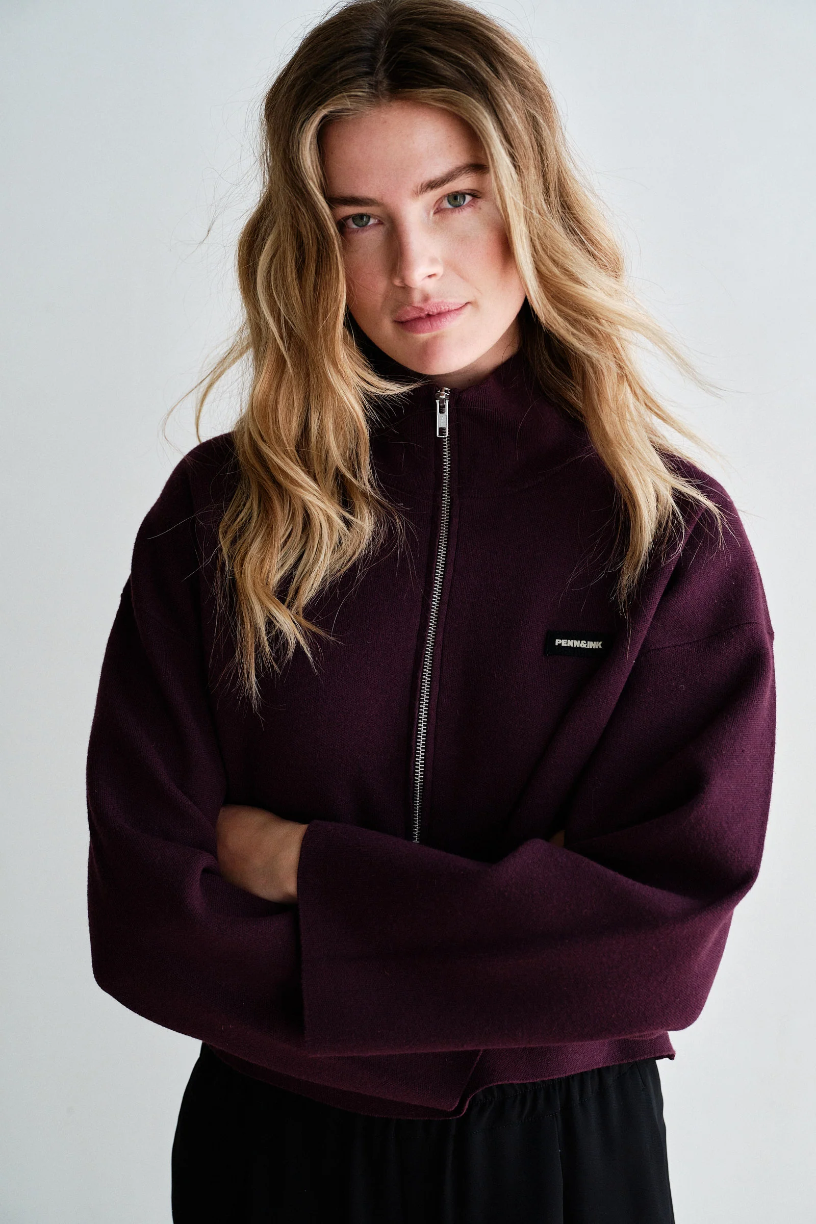 Penn&Ink W26 Main W26B420 jumper aubergine - Afbeelding 4