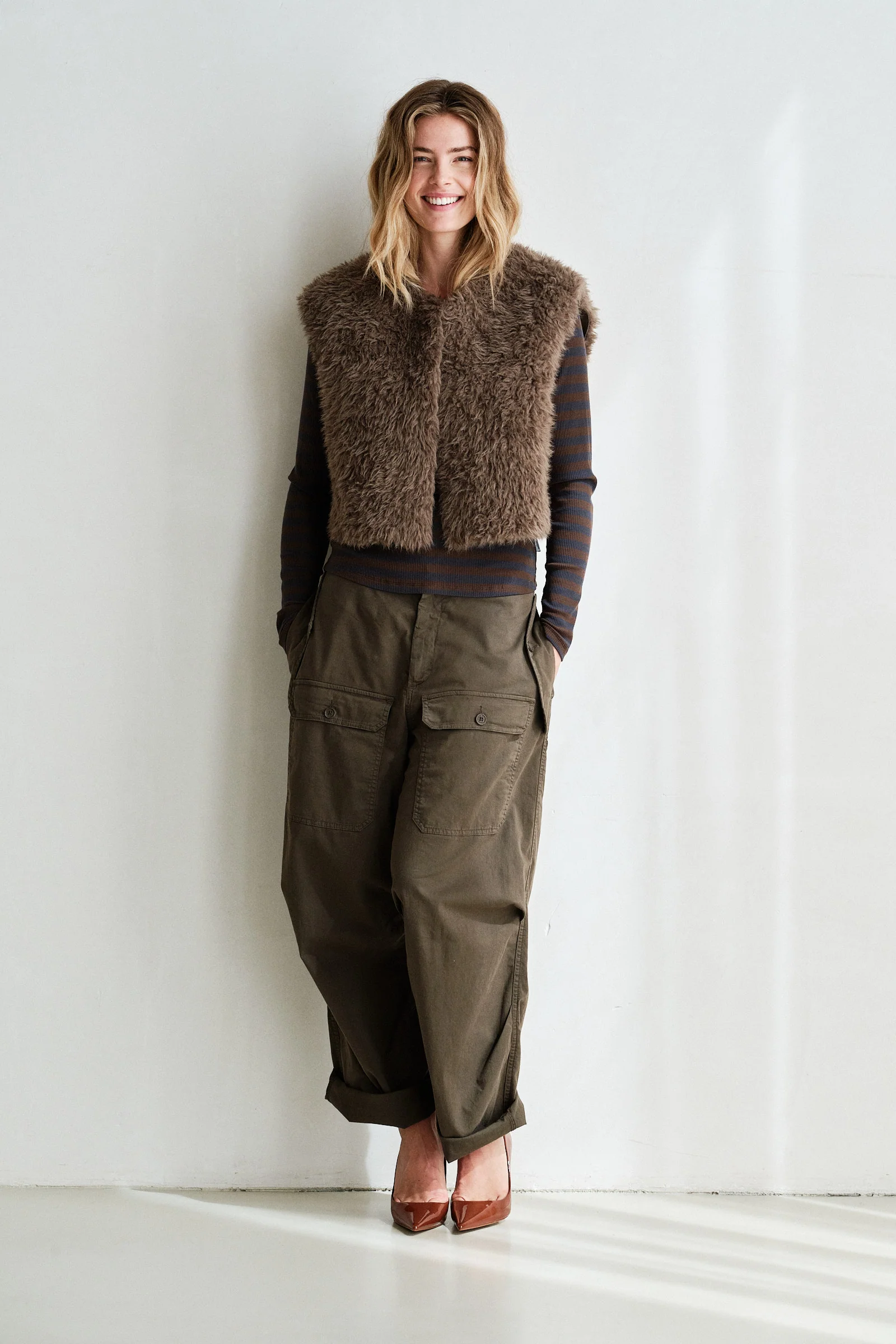 Penn&Ink W26 Main W26C383 waistcoat tabac - Afbeelding 4