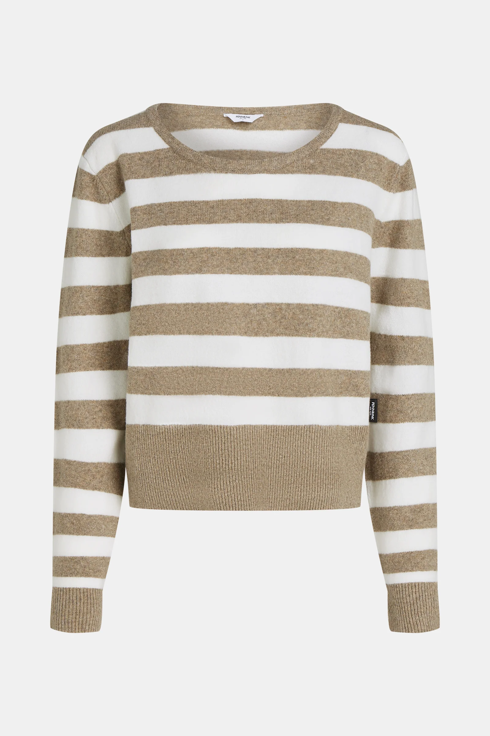 Penn&Ink W26 Main W26C400 jumper stripe brown ecru - Afbeelding 2