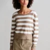 Penn&Ink W26 Main W26C400 jumper stripe brown ecru