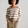 Penn&Ink W26 Main W26C400 jumper stripe brown ecru - Afbeelding 5