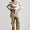 Penn&Ink W26 Main W26C400 jumper stripe brown ecru - Afbeelding 4