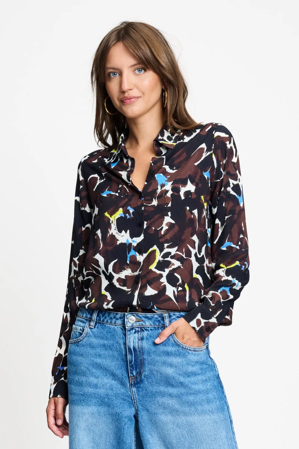 Pom Amsterdam W26 Blouse Mila bovine brown sp9708 - Afbeelding 6