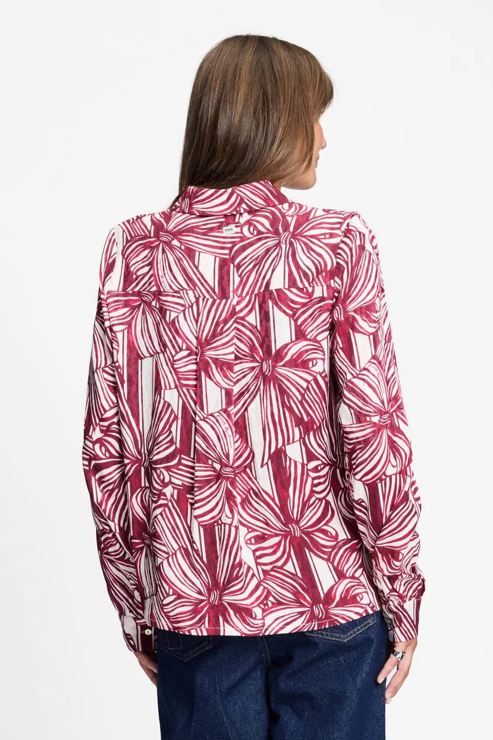Pom Amsterdam W26 SP9734 Blouse Mila ribbon red - Afbeelding 4