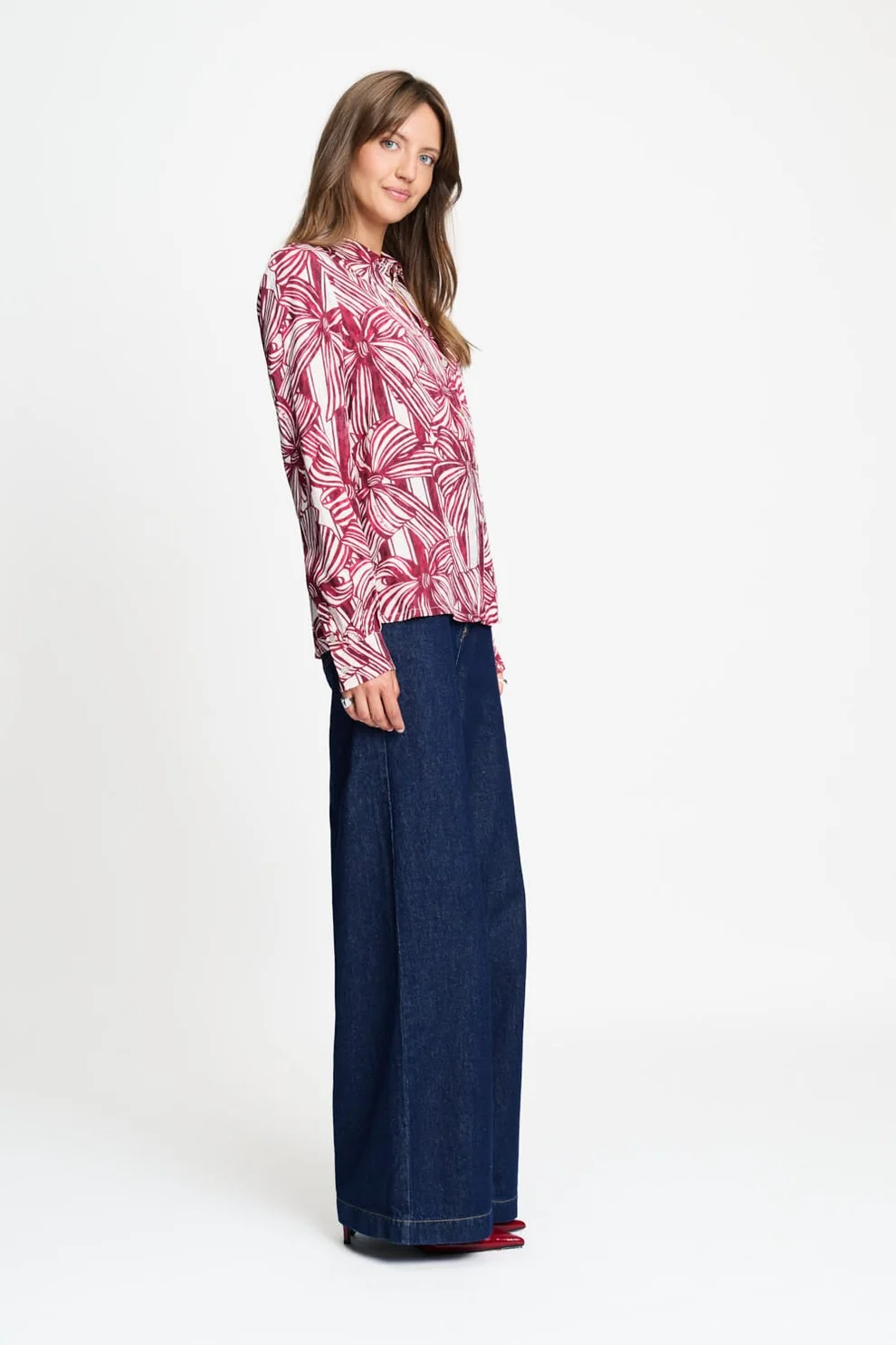 Pom Amsterdam W26 SP9734 Blouse Mila ribbon red - Afbeelding 5