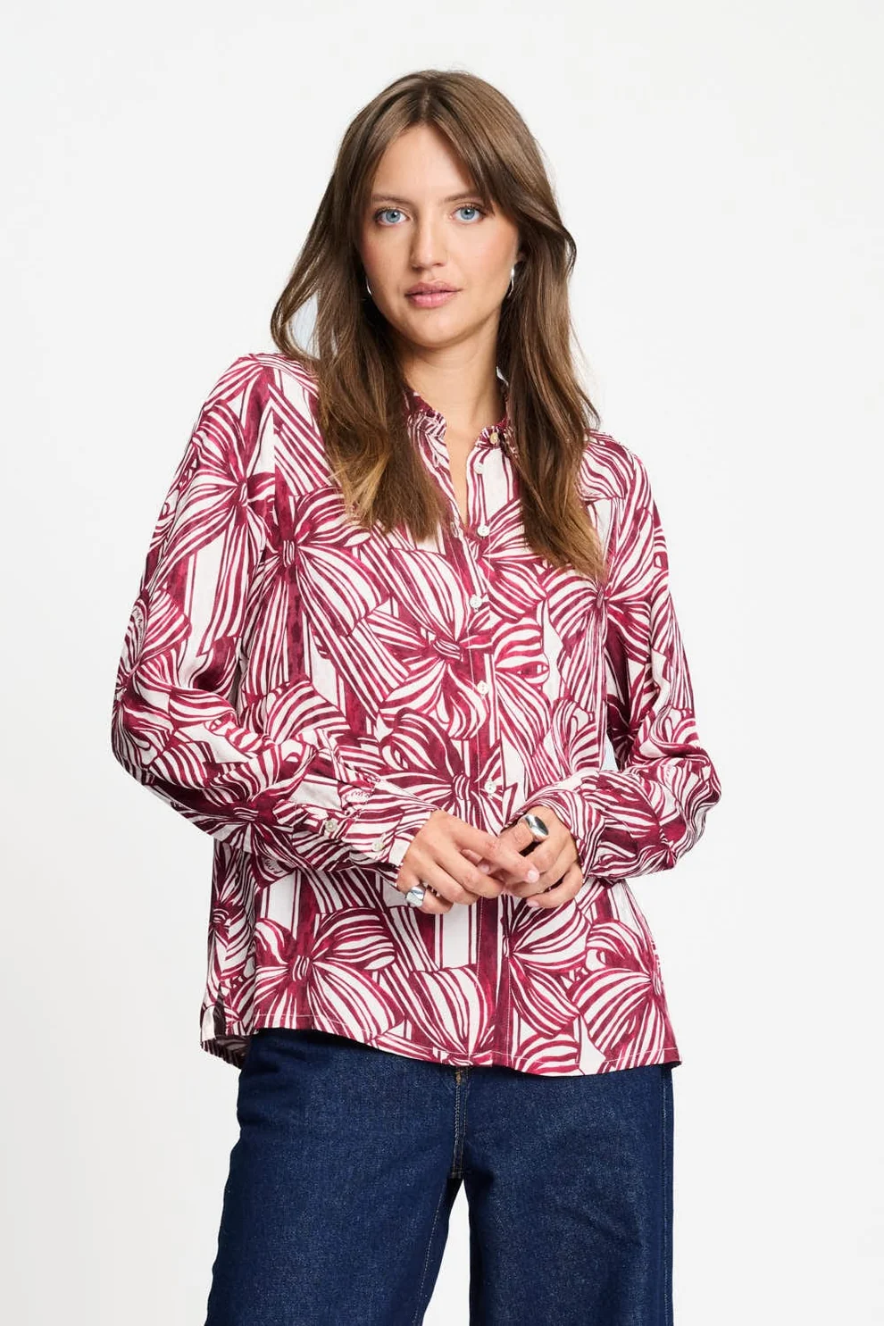 Pom Amsterdam W26 SP9734 Blouse Mila ribbon red - Afbeelding 6