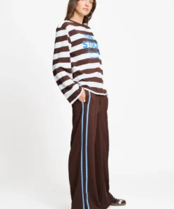 Pom Amsterdam W26 Longsleeve Joy striped brown white sp9714