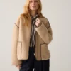 Summum W26 1s1312 Jacket bonded teddy light taupe