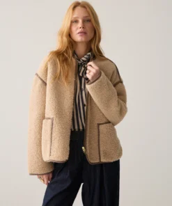 Summum W26 1s1312 Jacket bonded teddy light taupe