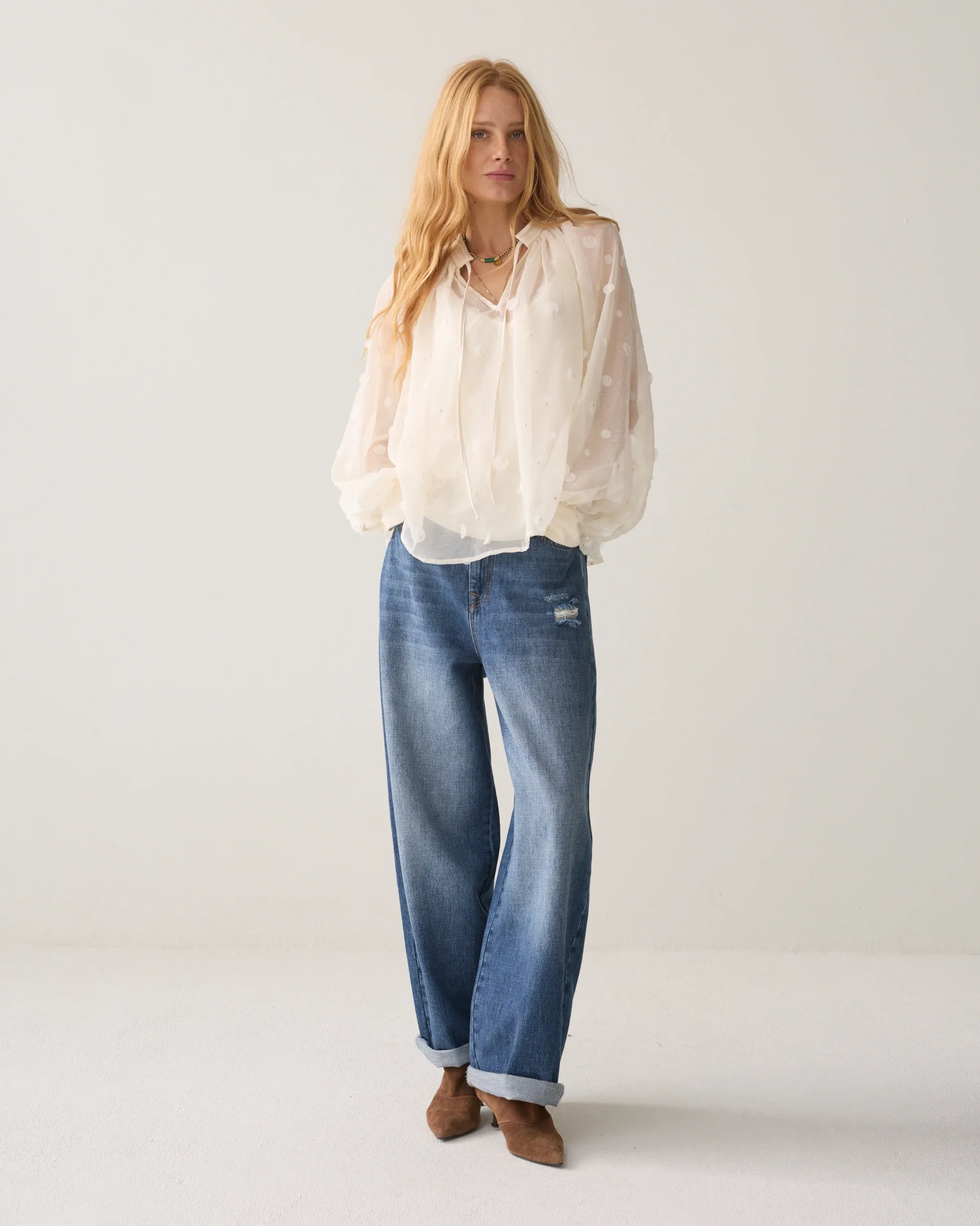 Summum W26 2s3512 Top 3D sequins ivory - Afbeelding 3