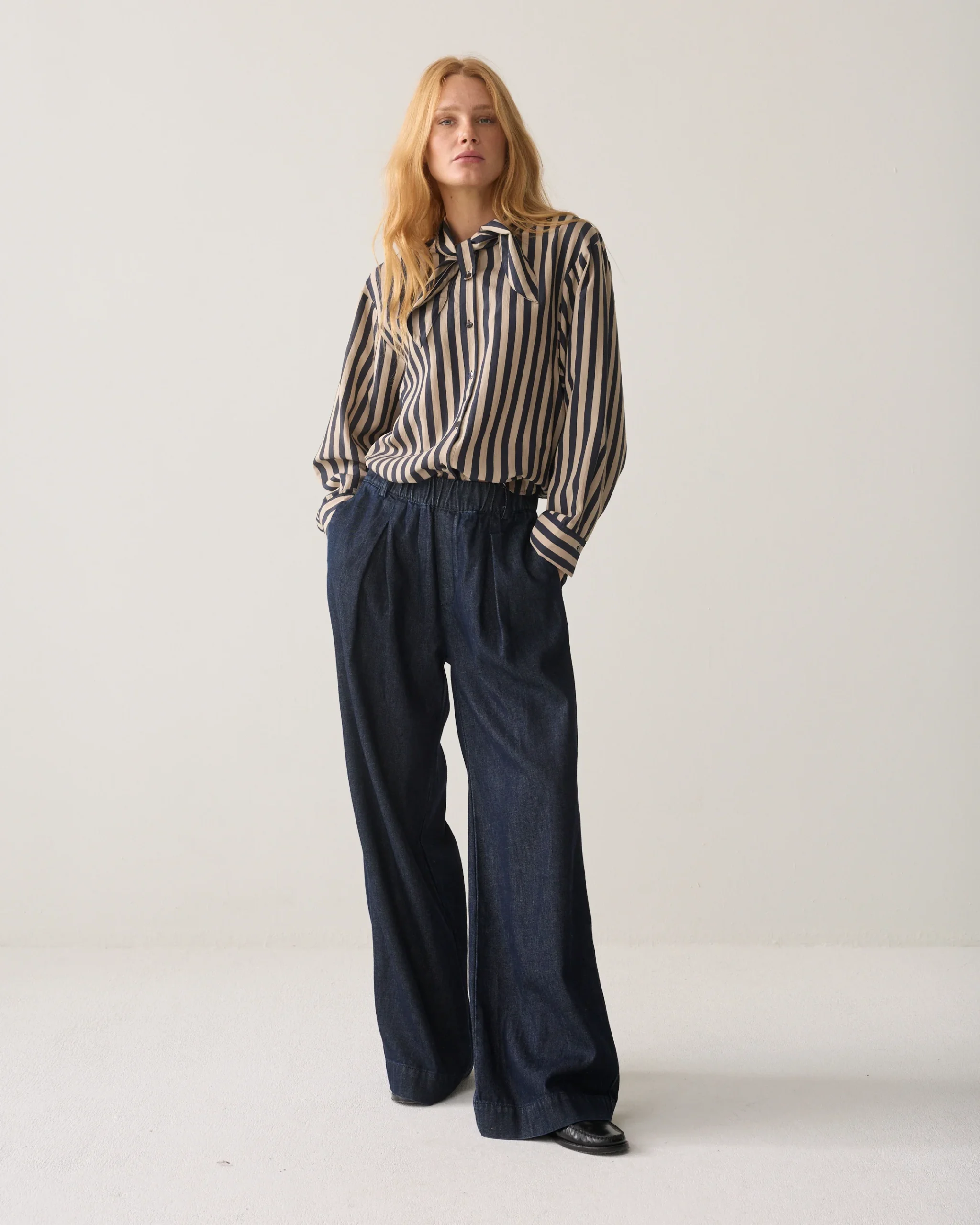 Summum W26 2s3523 Blouse two tone stripe midnight blue - Afbeelding 7