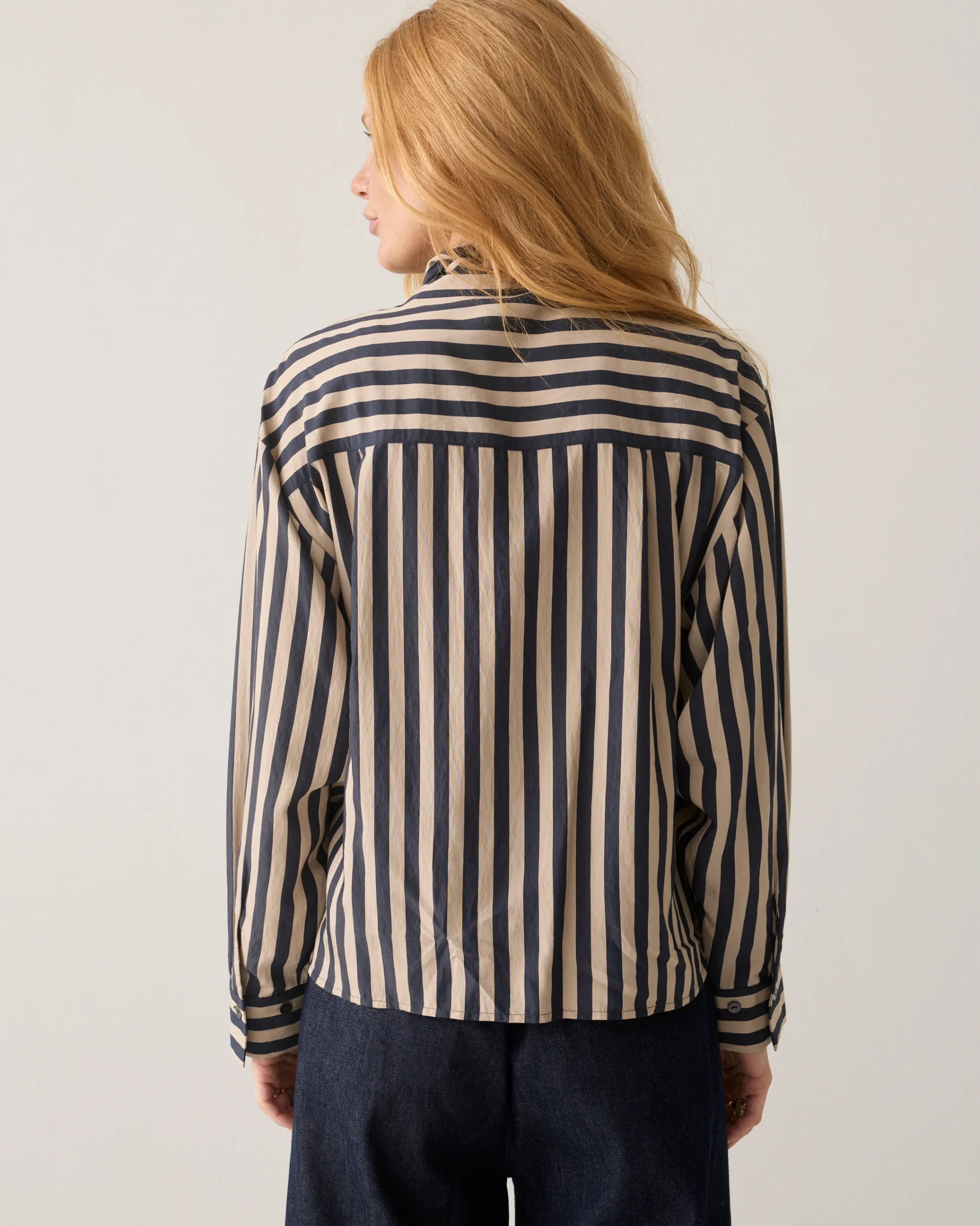 Summum W26 2s3523 Blouse two tone stripe midnight blue - Afbeelding 6