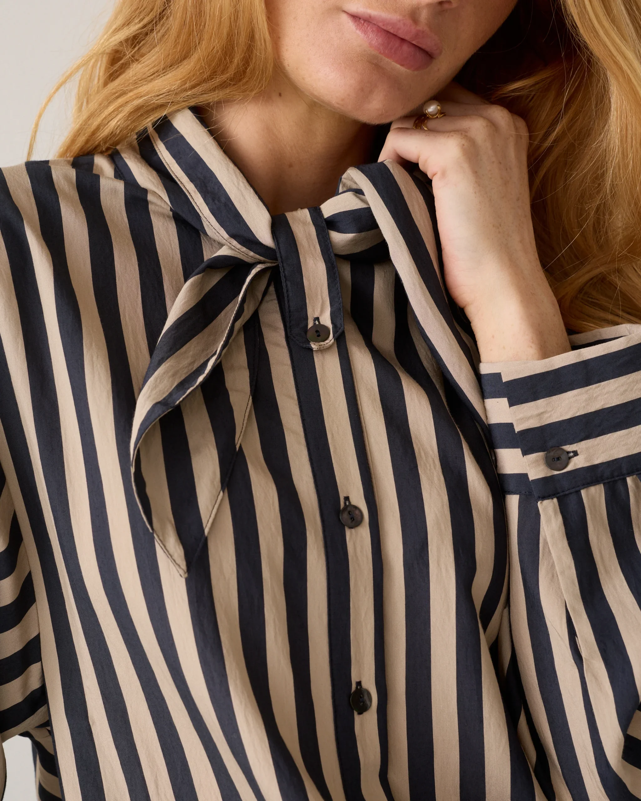 Summum W26 2s3523 Blouse two tone stripe midnight blue - Afbeelding 5