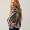 Summum W26 2s3523 Blouse two tone stripe midnight blue - Afbeelding 4