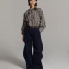 Summum W26 2s3523 Blouse two tone stripe midnight blue - Afbeelding 3