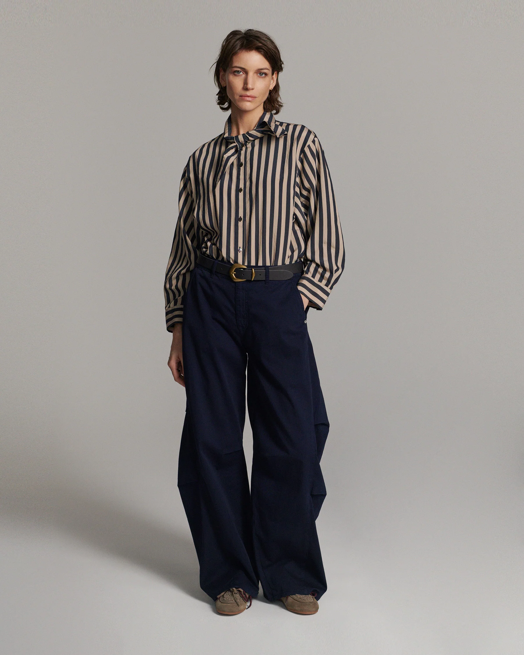Summum W26 2s3523 Blouse two tone stripe midnight blue - Afbeelding 3