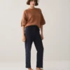 Summum W26 4s3055 Trousers viscose blend stripe midnight blue