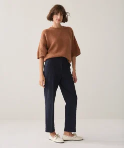 Summum W26 4s3055 Trousers viscose blend stripe midnight blue
