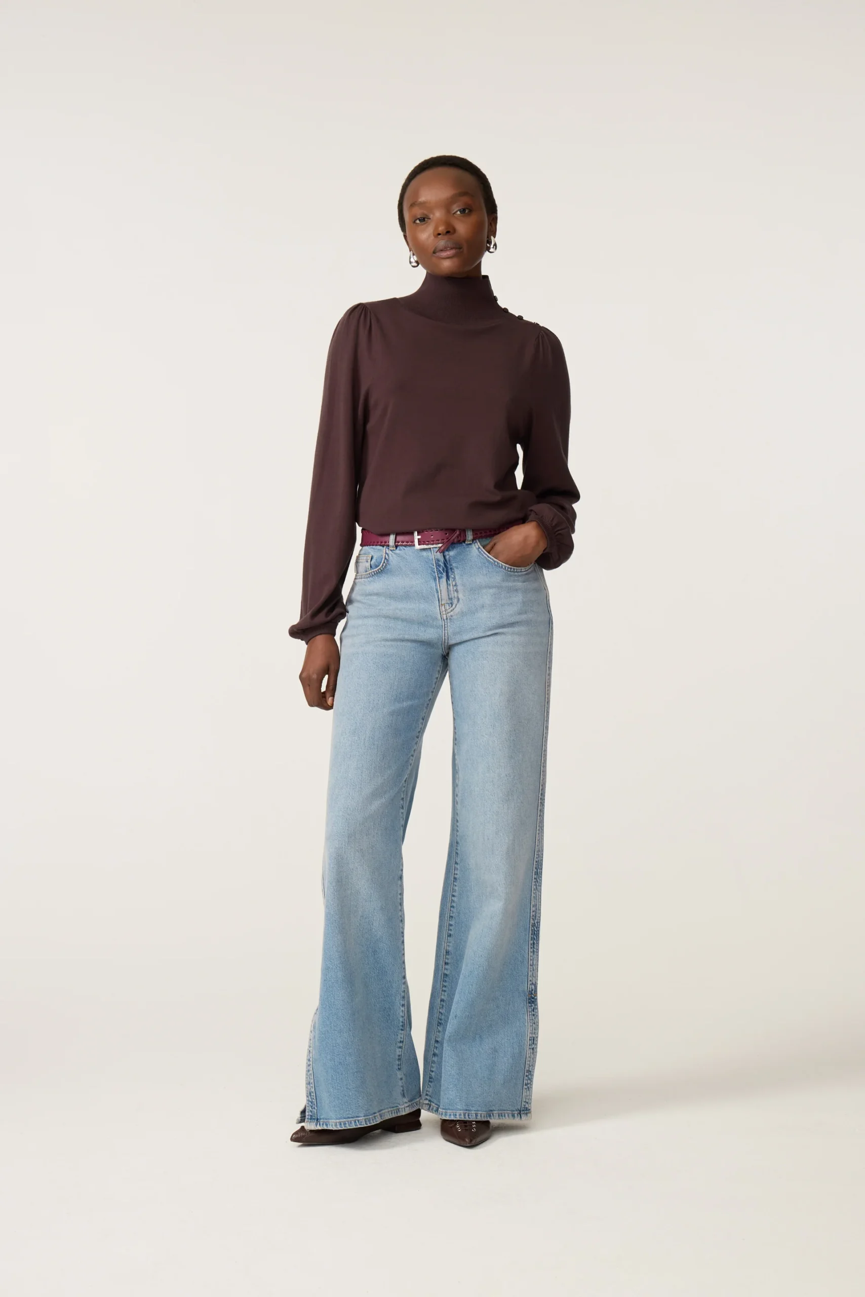 Fabienne Chapot W26 Molly turtleneck pullover cocoa - Afbeelding 3