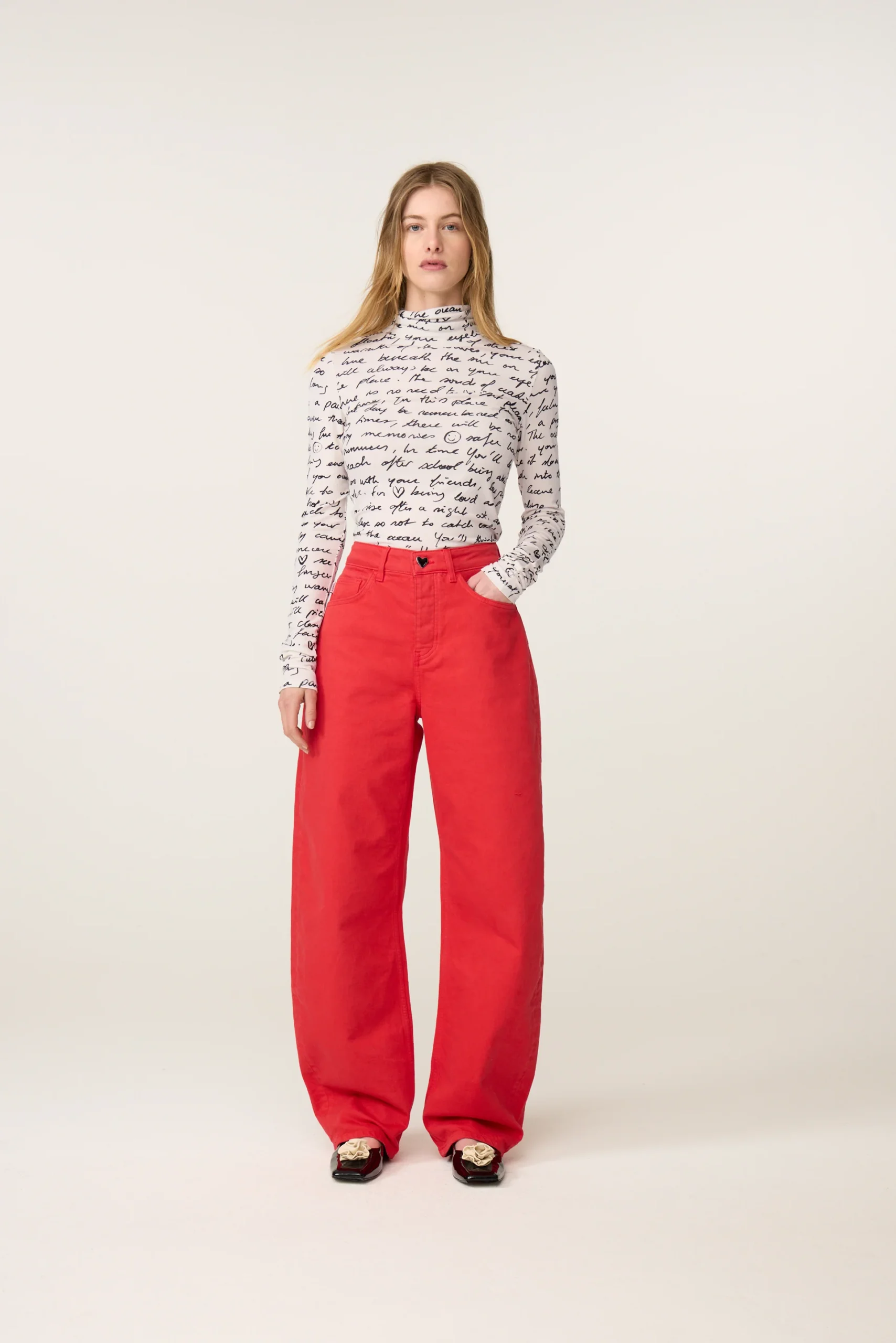 Fabienne Chapot W26 Jadyn top cosy white/black - Afbeelding 3