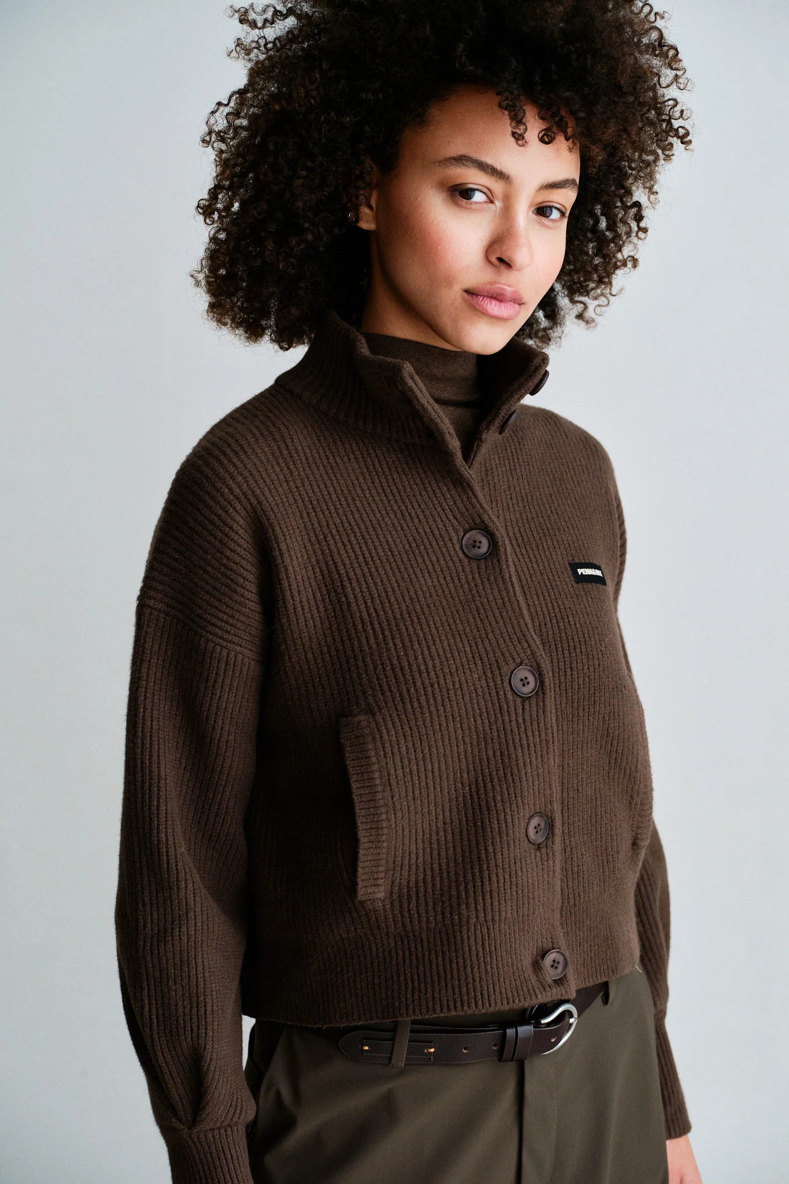 Penn&Ink W26 Main W26B427 cardigan tabac - Afbeelding 5